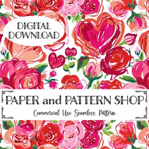 Adrette Aquarell Herzen Nahtloses Muster, Preppy Valentinstag nahtlose Datei, Valentinstag Blumen nahtlos, Liebe Valentinstag nahtlos