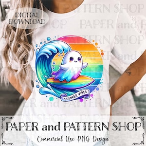 Summer Vibes PNG, Cute Summer Ghost PNG, Summerween png, Sarcastic Skeleton png, Cute Halloween sublimation design, Summerween seamless