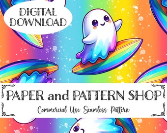 Spooky Summer seamless, Just Chillin Seamless Pattern,Summerween seamless,Cute Ghost seamless,Sarcastic Skeleton seamless file,Donut Disturb