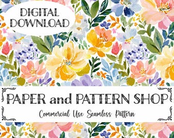 Spring Floral Seamless Pattern, Cottagecore Flowers seamless, Preppy Grandma Core seamless file, Trendy Floral seamless