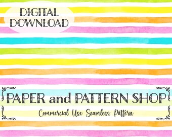 Preppy Rainbow Watercolor Stripe Seamless Pattern, Trendy Preppy Rainbow Seamless, Coastal Stripe seamless, Watercolor Beach Bay PNG
