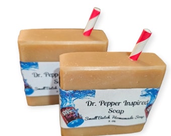 Dr pepper soap. Scented in dr pepper scent/smells amazing/ organic/vegan/all natural/party favor / birthday/christmas/wedding//safe for pets