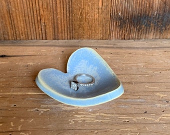 Ceramic Heart shaped tea bag holder, handmade pottery