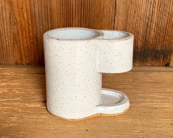 Ceramic Toothbrush and toothpaste Holder - Elegant Bathroom Accessory