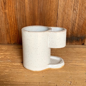 Ceramic Toothbrush and toothpaste Holder - Elegant Bathroom Accessory