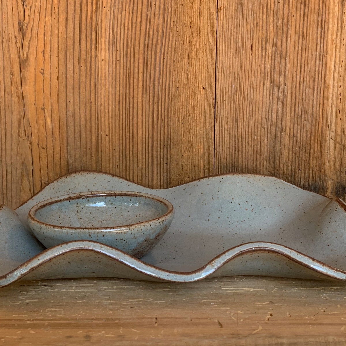 Handcrafted Ceramic Wavy Platter and Bowl Set - Rustic Modern Serving Dish and Pottery Set - Etsy
