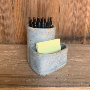 Artisan Ceramic Desk Organizer for Pens and Notes - Ideal Teacher and Office Gift