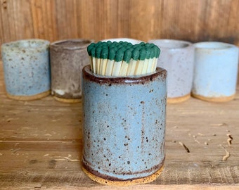 Handmade Ceramic Match Stick Holder - Versatile & Decorative, Available in Various Glazes