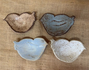 Ceramic Bird Dishes, Handmade Pottery, Jewelry Dish, Spoon Rest, Tea Bag holder- Available in BULK PRICES- Ready to ship!