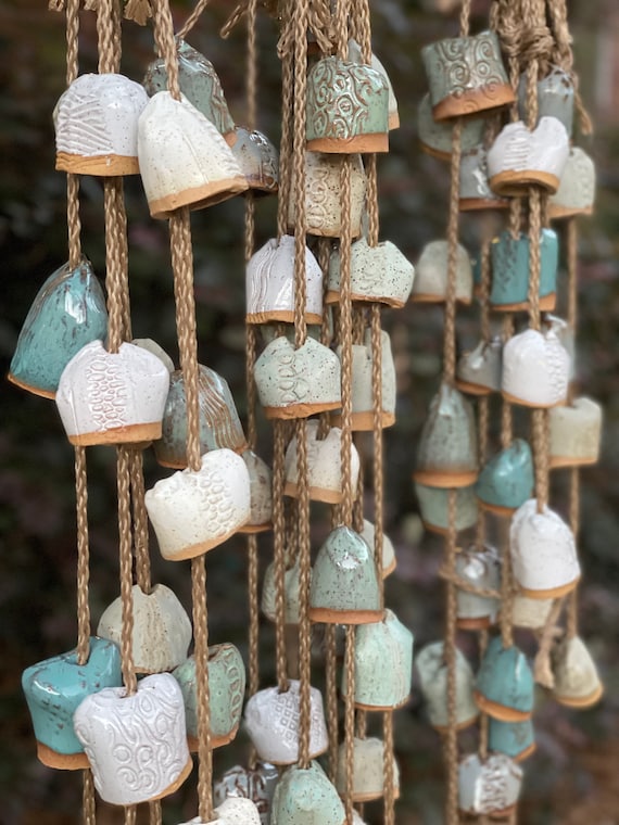 Bell-shaped, Handmade Ceramic Wind Chimes 