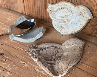 Bird Spoon Rest Ceramic, Hand made pottery