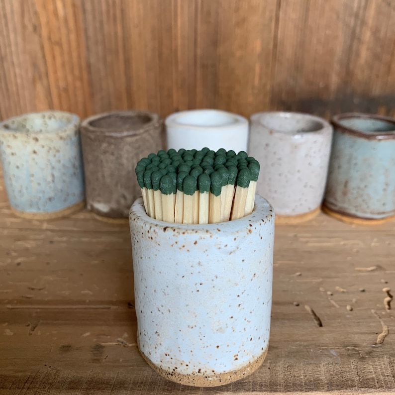 Handmade Ceramic Match Stick Holder Versatile & Decorative, Available in Various Glazes White Matte