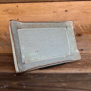 Handcrafted Ceramic Stoneware Catch-All Tray - Versatile Vanity and Nightstand Organizer, Elegant Serving Platter