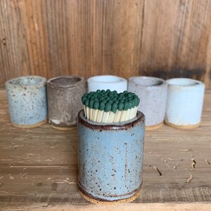 Handmade Ceramic Match Stick Holder Versatile & Decorative, Available in Various Glazes Blue Shino