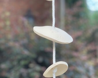 Artisan Handcrafted Ceramic Stoneware Wind Chime - Rustic Outdoor & Indoor Decor