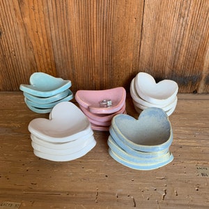 Heart Shaped Ceramic Jewelry Dish, Engagement Ring Dish, Trinket Bowl, Handmade Pottery