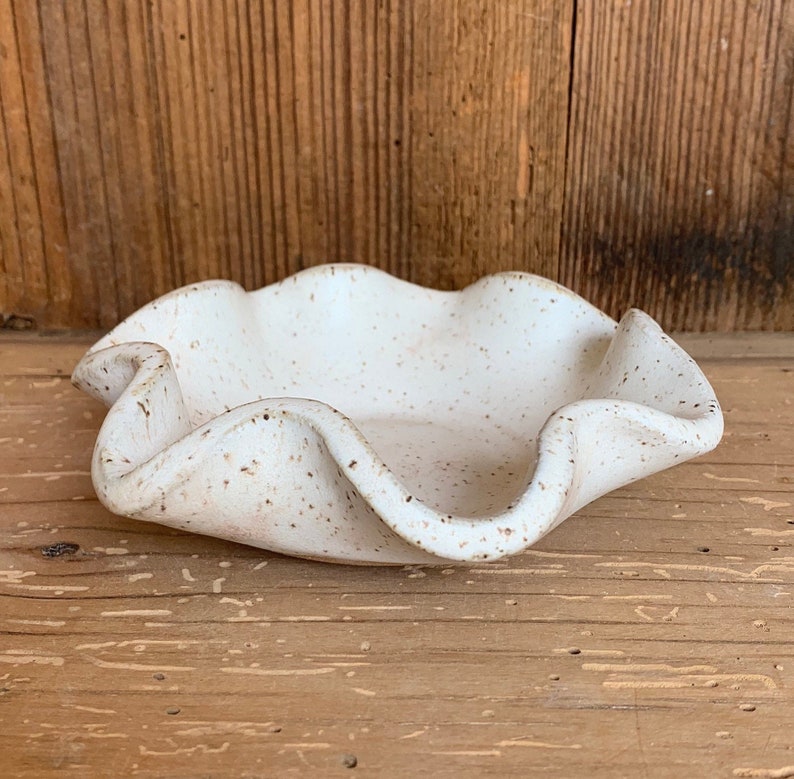 Ceramic Jewelry Dish Engagement Ring Dish Wavy Ring Bowl Thoughtful gift for bridesmaids image 1