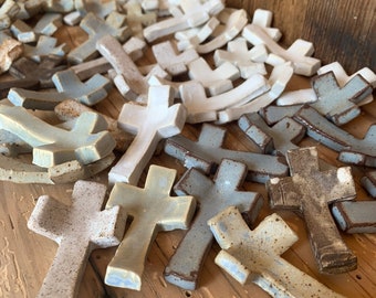 100 handmade Ceramic Thumbprint Crosses - perfect gift for prayer warriors