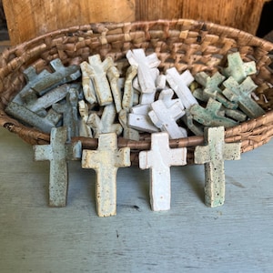 Handmade Ceramic Thumbprint Cross Comforting Prayer Tool, Ideal for Prayer Warriors image 1