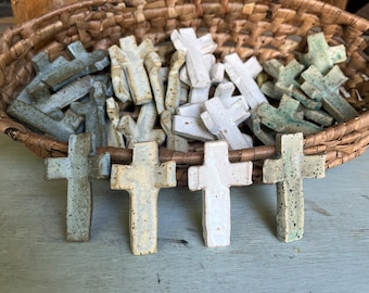 Handmade ceramic thumbprint cross - thoughtful gift for prayer warriors