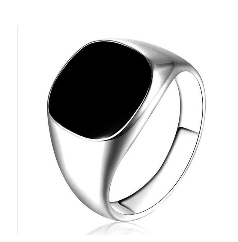 Hipster Ring For Men Black Onyx Ring Black Gemstone Signet Ring For Men 925 Silver Modern Men Ring Onyx Gemstone Cushion Signet Ring For Men