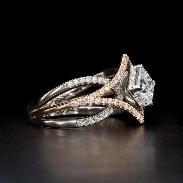 Unique Princess Cut Zircon Engagement Ring Sterling Silver Cz | Etsy