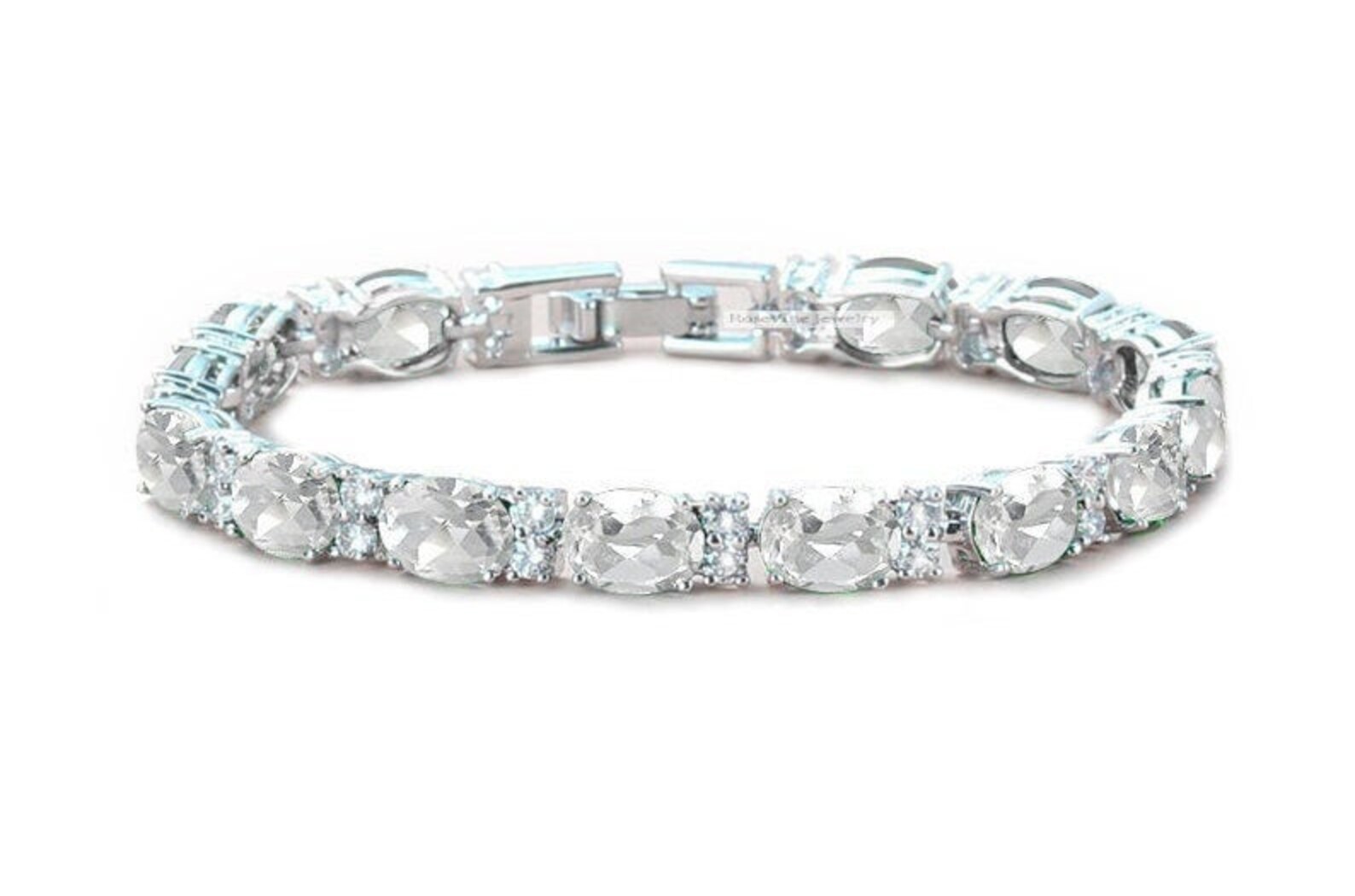 White Topaz Bracelet For Women 925 Sterling Silver White Etsy