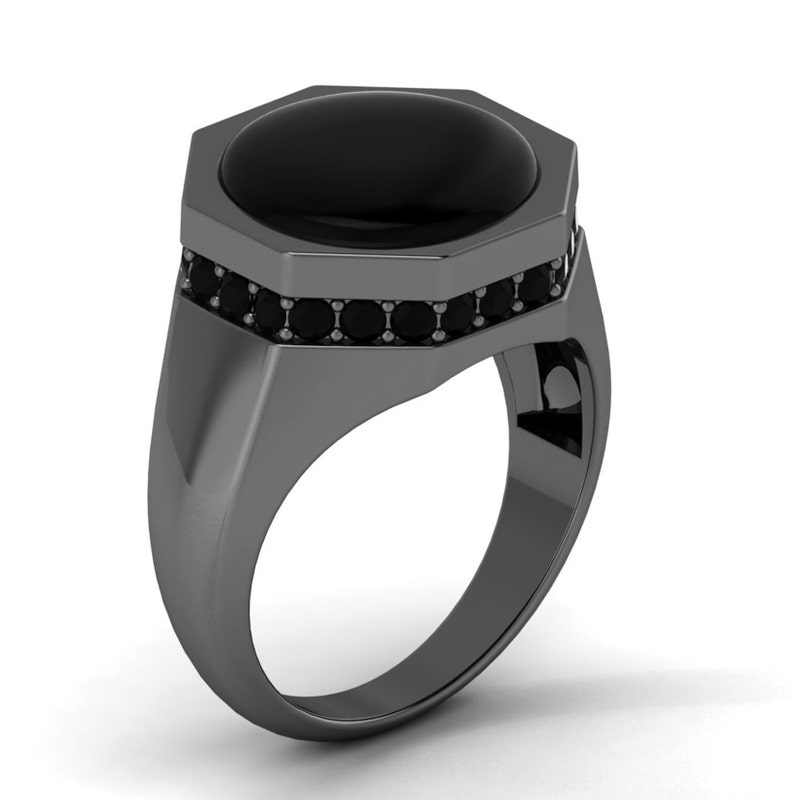 Jewelry Statement Rings Sterling Silver Signet Ring For Men Black Onyx Signet Ring For Men Black Gemstone Signet Ring Gemstone Statement Ring For Men Gift For Him