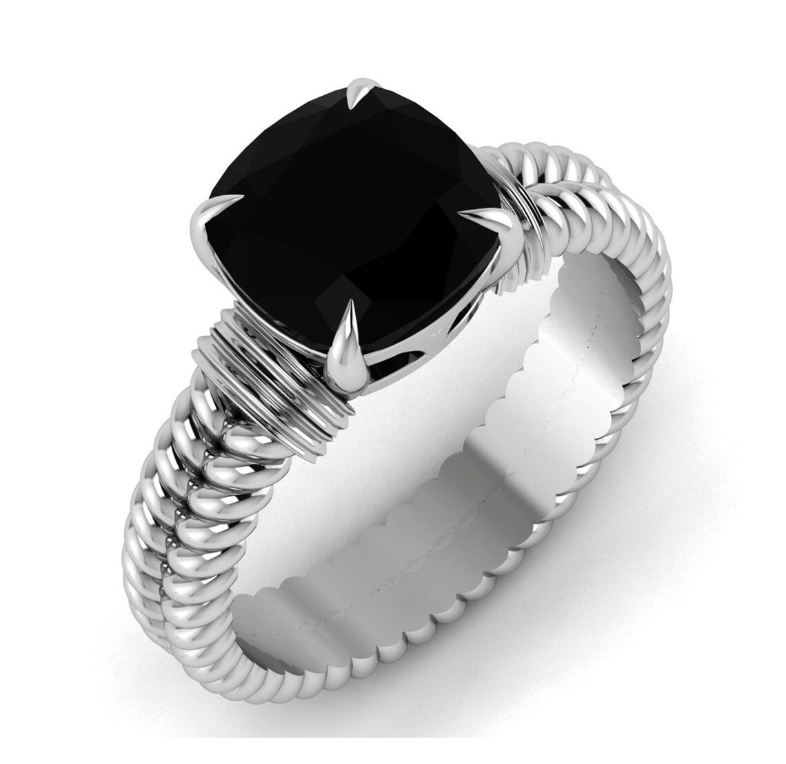 Sterling Silver Black Onyx Ring For Women Unique Statement Etsy