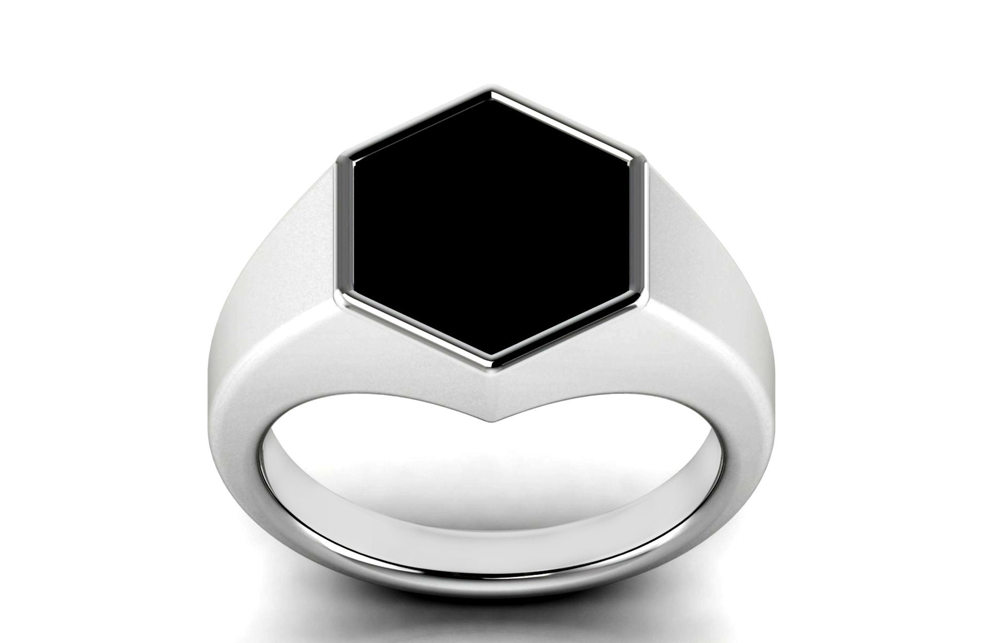 Unique Black Onyx Ring For Men 925 Sterling Silver Ring Etsy