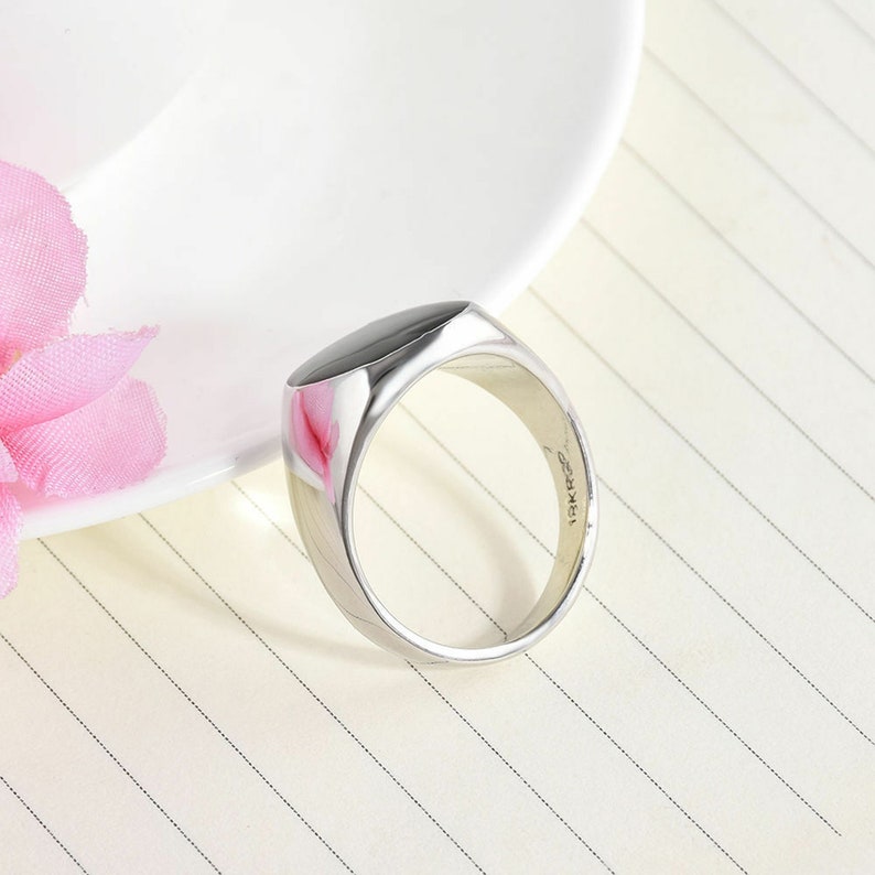 Hipster Ring For Men Black Onyx Ring Black Gemstone Signet Ring For Men 925 Silver Modern Men Ring Onyx Gemstone Cushion Signet Ring For Men