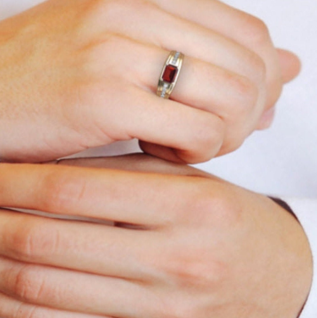 14k Yellow Gold Ring For Men Natural Ring For Etsy