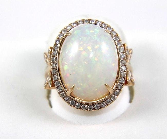 Vintage 8.7 Carat Opal Ring For Women 14k Gold Opal Diamond | Etsy