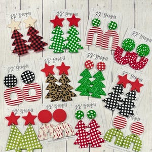 Unique Christmas Handmade Polymer Clay Earrings: 40+ styles, lightweight and super fun, also great for gifts!