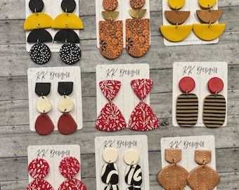 Sale Bin Clearance-Handmade Polymer Clay Earrings// Dangle/Stacked/Arch/// Sale bin items also ship Free within US!