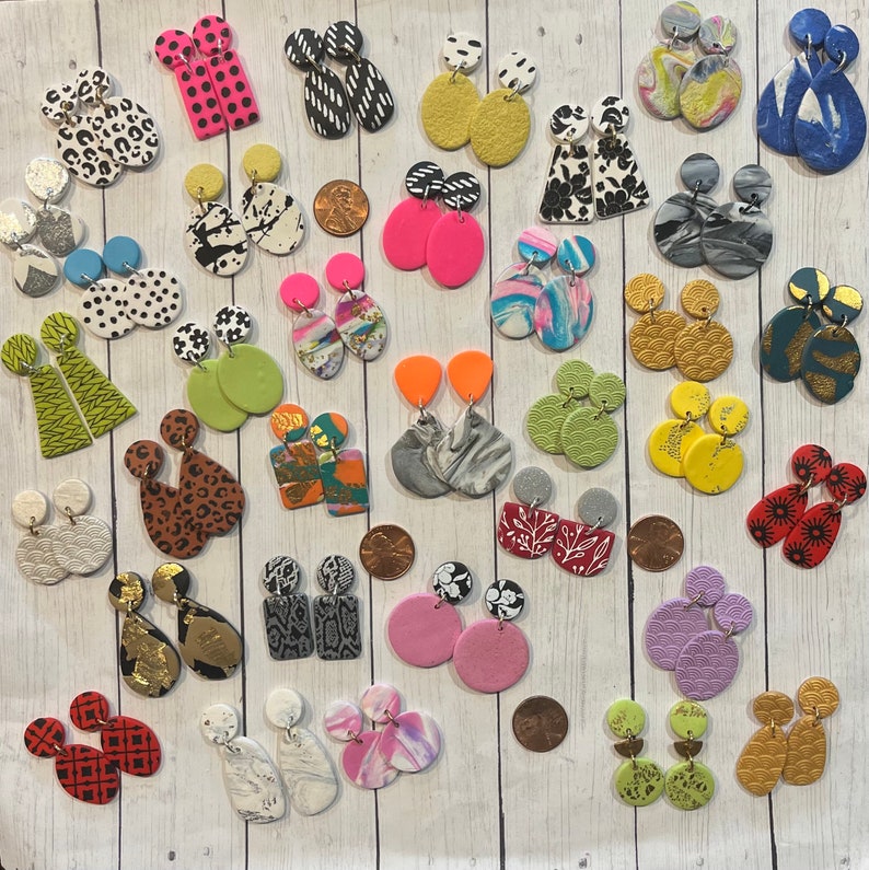 Handmade Polymer Clay Statement Earrings-Itsy-Bitsy Collection. Perfect for kids/teens/or adults! Restocked 8/22 