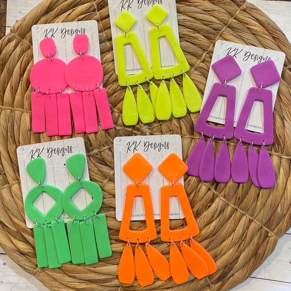 Neon Earrings Etsy