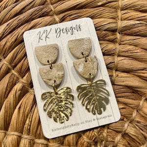 Unique Handmade Polymer Clay Statement Earrings/ Textured Dainty Dangles- Literally weightless & so cute!