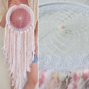 Choose your colour, large custom made lace edged dreamcatcher wall hanging