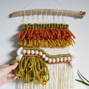 Autumn/fall inspired woven wall hanging