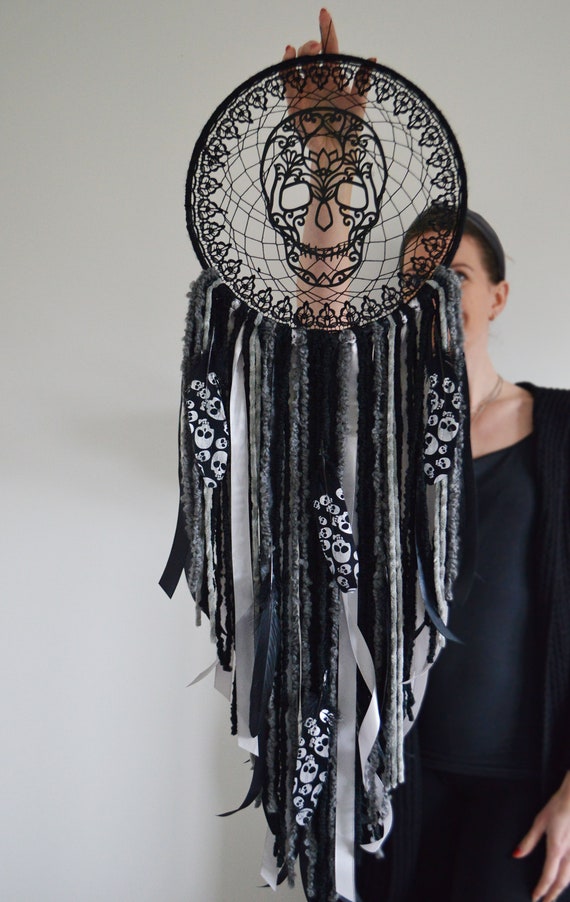 dreamcatcher ドゥケ　ダミ　what タワレコ　ポラロイド風生写真 Choose Your Colour, Large Custom Made Gothic Skull Dreamcatcher