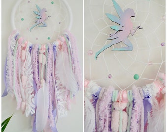 Choose your colour, custom made fairy dreamcatcher wall hanging