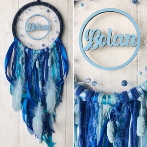 Personalised name dreamcatcher wall hanging, choose your colour
