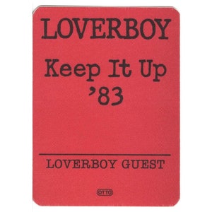 LOVERBOY Backstage Pass from 1983 - red - Guest - vintage and unused
