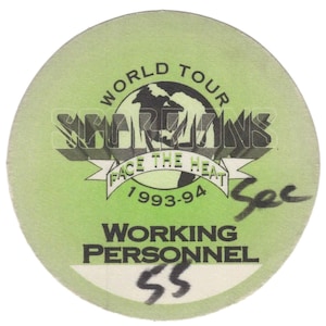 SCORPIONS Tour Backstage Pass from 1993 - WORKING - vintage and used