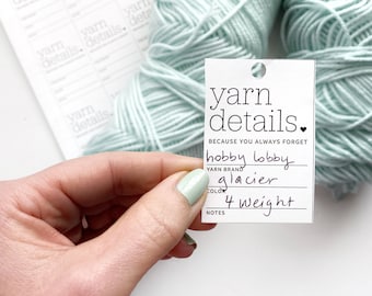 Yarn Details Printable PDF Digital Download PDF only crochet knit use