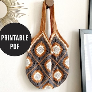 Hannah Tote Bag Pattern PDF - Digital Download - Granny Square Crochet Bag