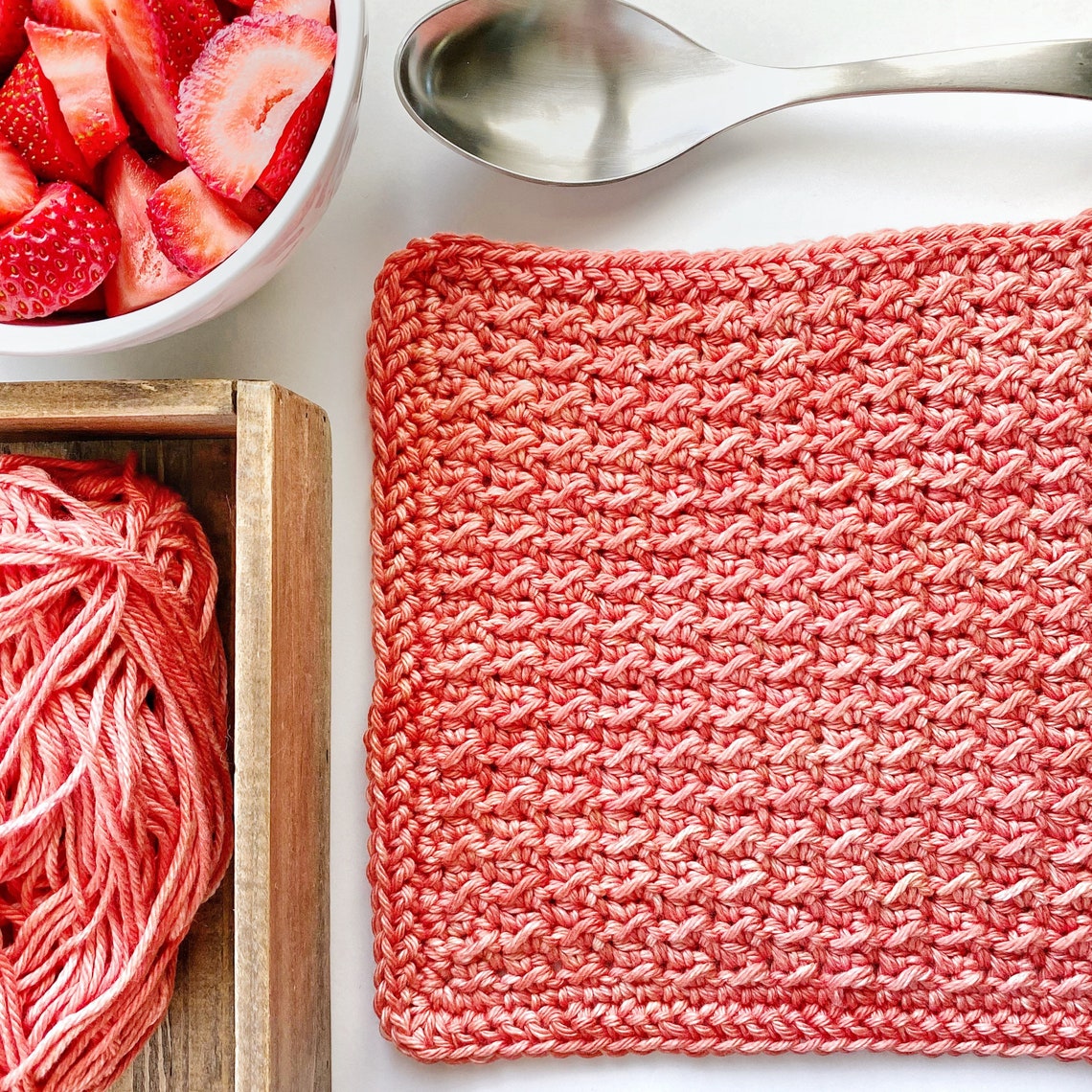 Even Moss Stitch Crochet Washcloth Dishcloth PDF Only Digital | Etsy