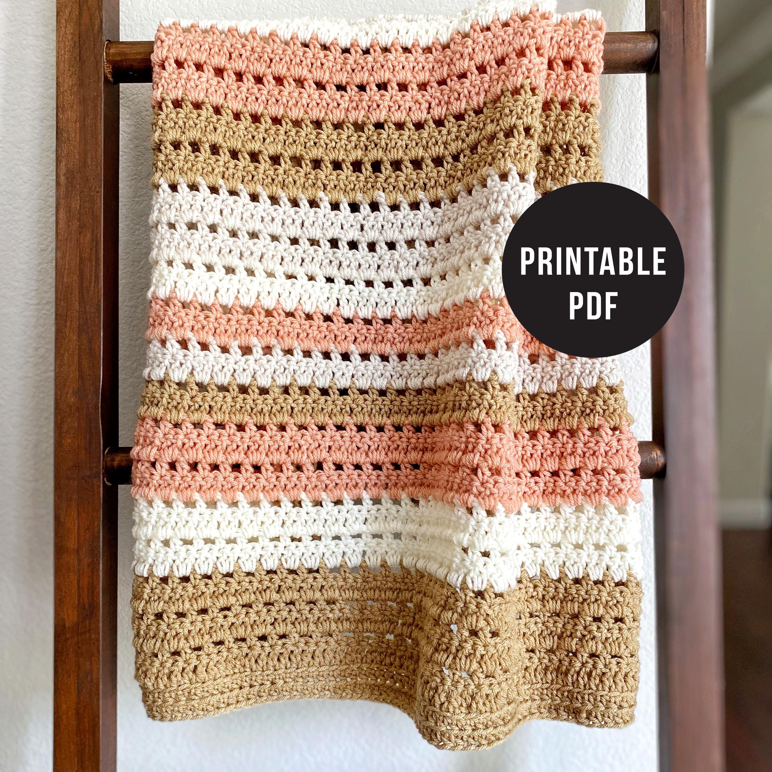 Urban Stripes Crochet Baby Blanket Pattern - PDF only - Digital Download