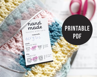 Handmade 'Handle with Care' Care-Tags Only Printable PDF